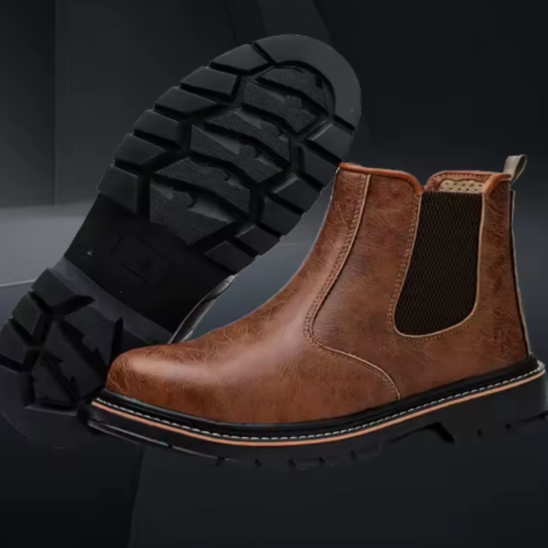 Männer Wasserdicht Unzerstörbar Stahlkappe Leder Stiefel