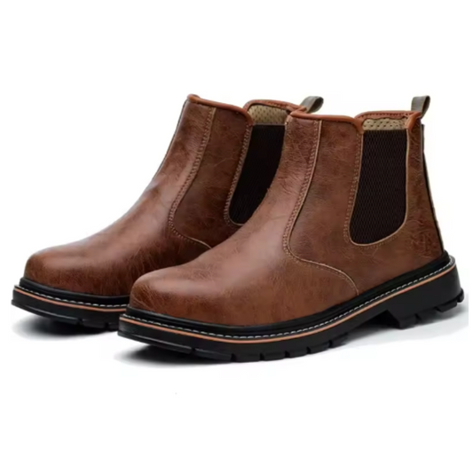 Männer Wasserdicht Unzerstörbar Stahlkappe Leder Stiefel